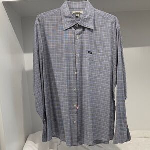 Façonnable Houndstooth Button Down Shirt | Blue & White | Men’s XXL | EUC